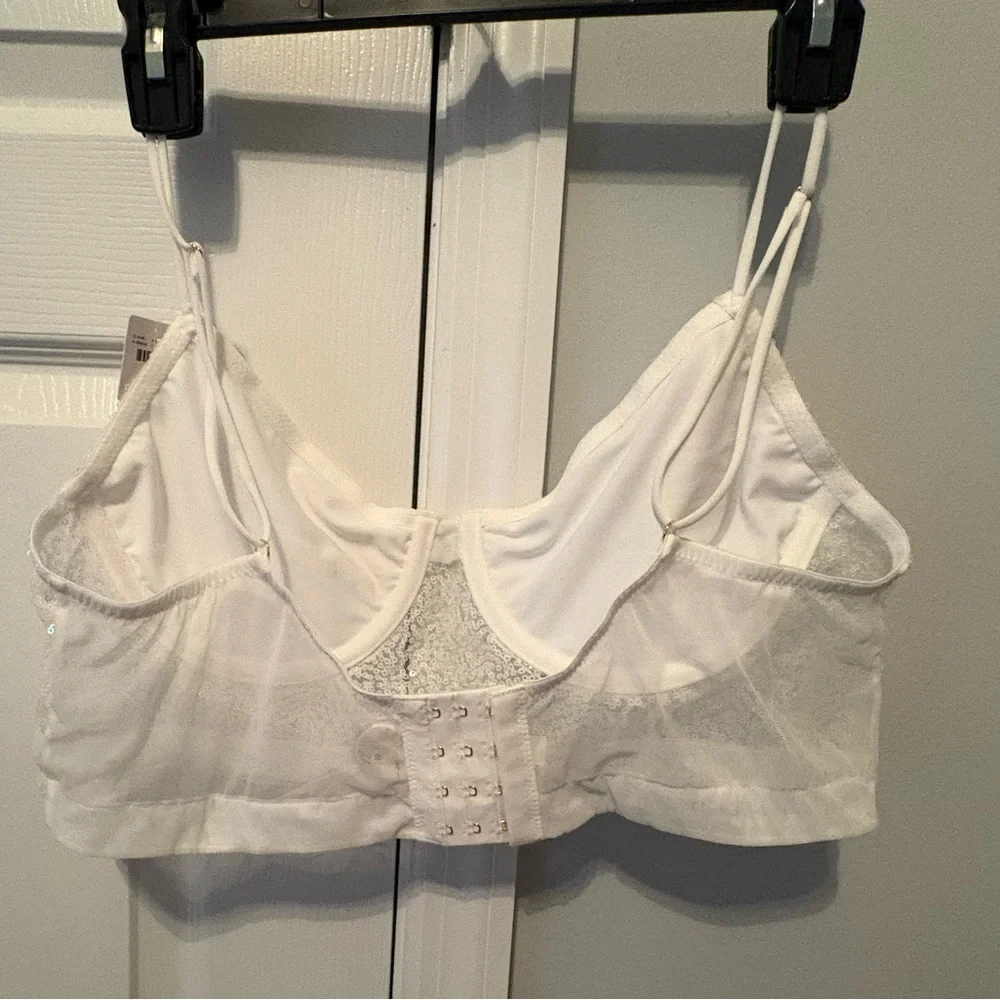 Anthropologie Sequin Lace Bralette - White L
